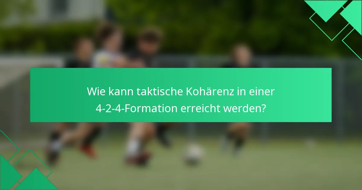 Wie kann taktische Kohärenz in einer 4-2-4-Formation erreicht werden?