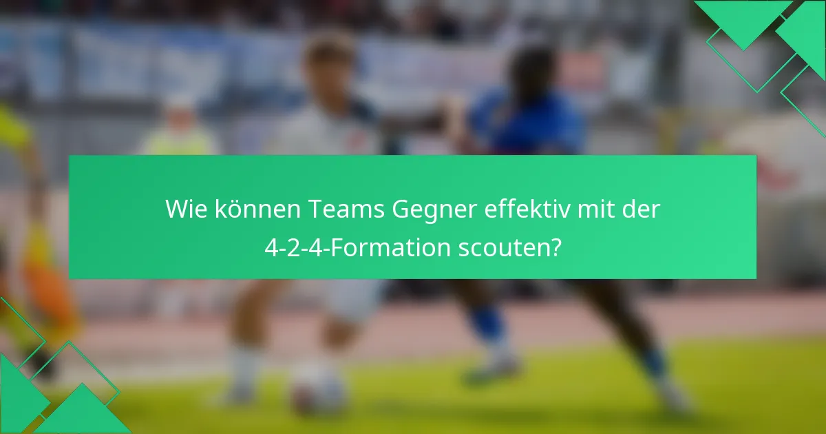 Wie können Teams Gegner effektiv mit der 4-2-4-Formation scouten?